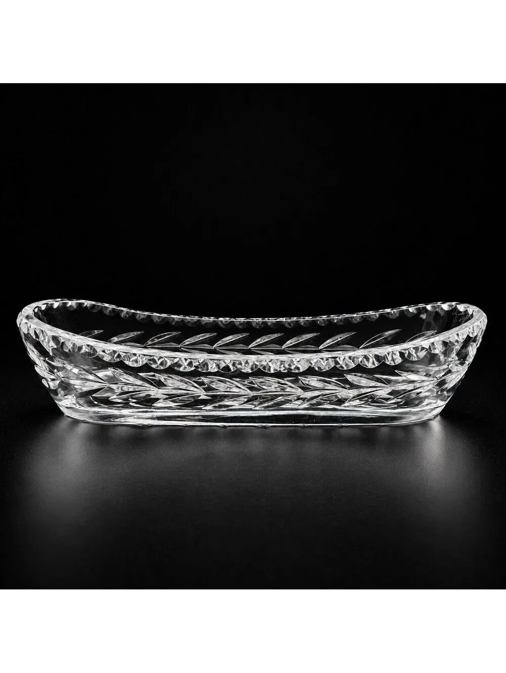 Vtg Waterford Crystal Lismore Olive Relish Celery Tray 10.5